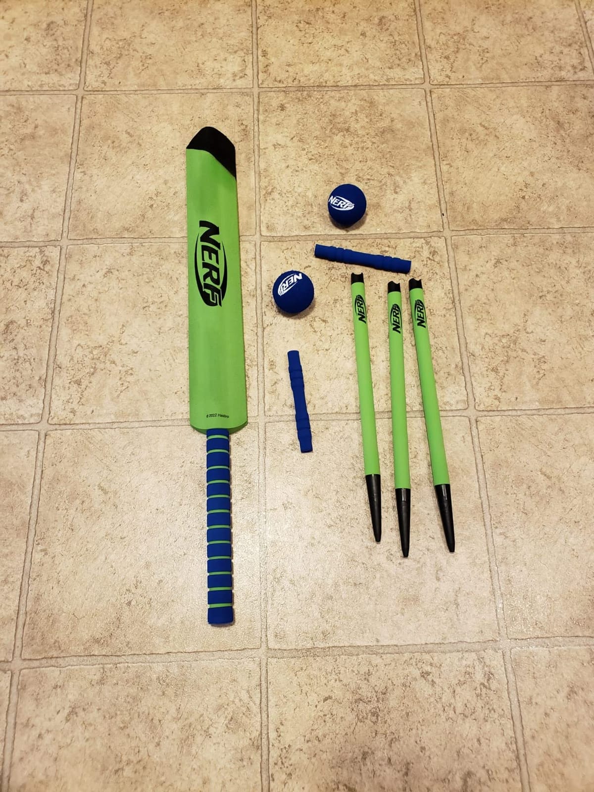 NERF Foam Cricket Starter Set - 30 Bat + Balls + Wickets | Complete Starter Kit, Includes Balls + Stumps, Comfort Grip Handle, Indoor + Outdoor Play, Kids + Adults customer photo 2