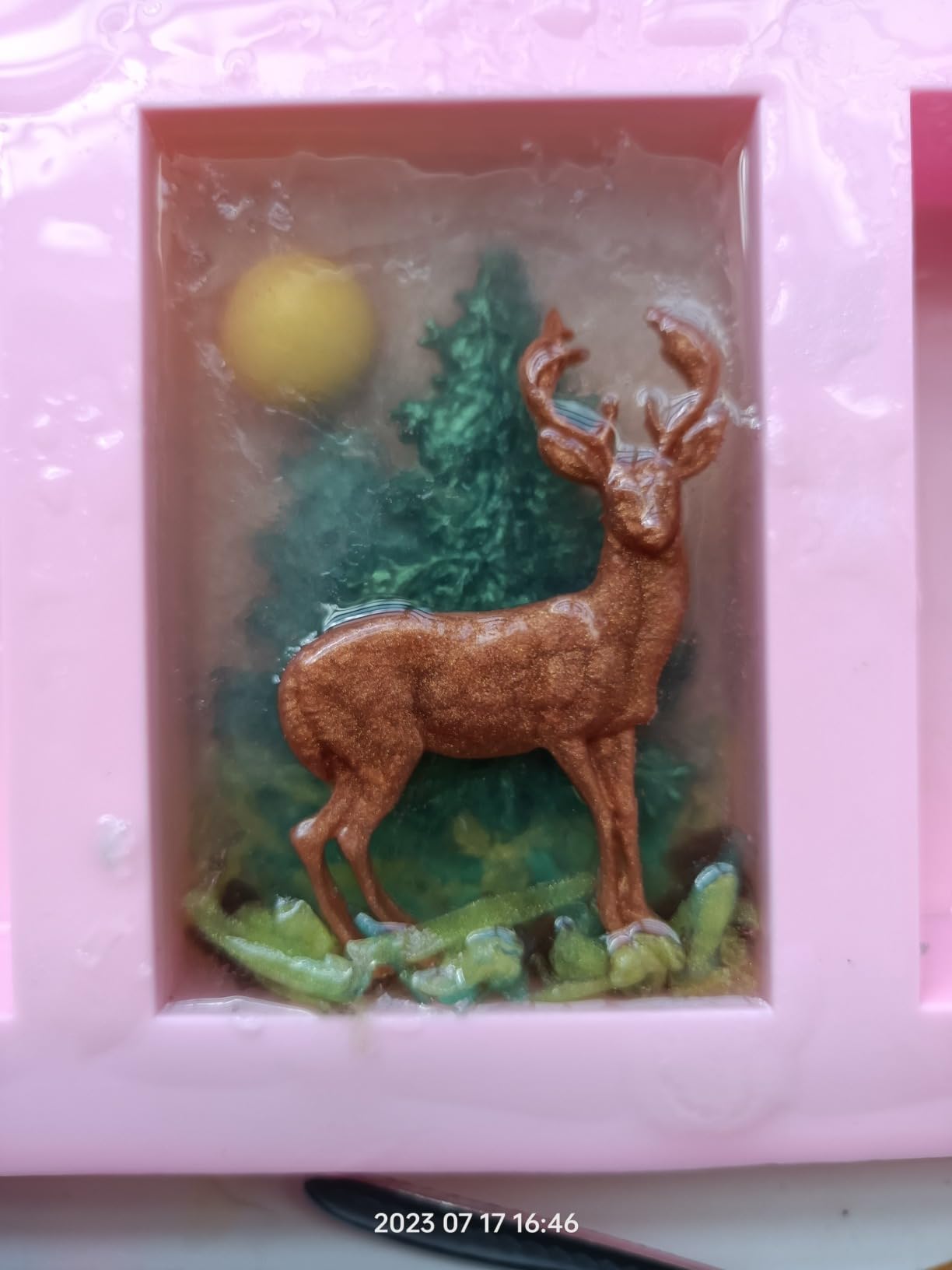 2 Pack Christmas Deer Fondant Silicone Mold - Animal Elk Snowflake Tree Deer Resin Fondant Silicone Mold for DIY Cookie Cake Chocolate Candy (Pink) customer photo 1