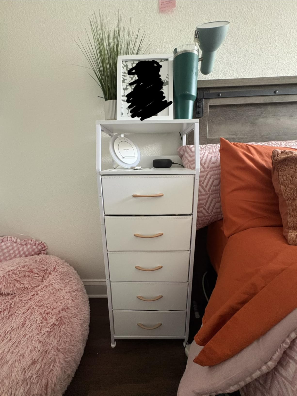 Furnulem Dresser for Bedroom, 5 Drawers Tall Nightstand, Chest of Drawers customer photo 1