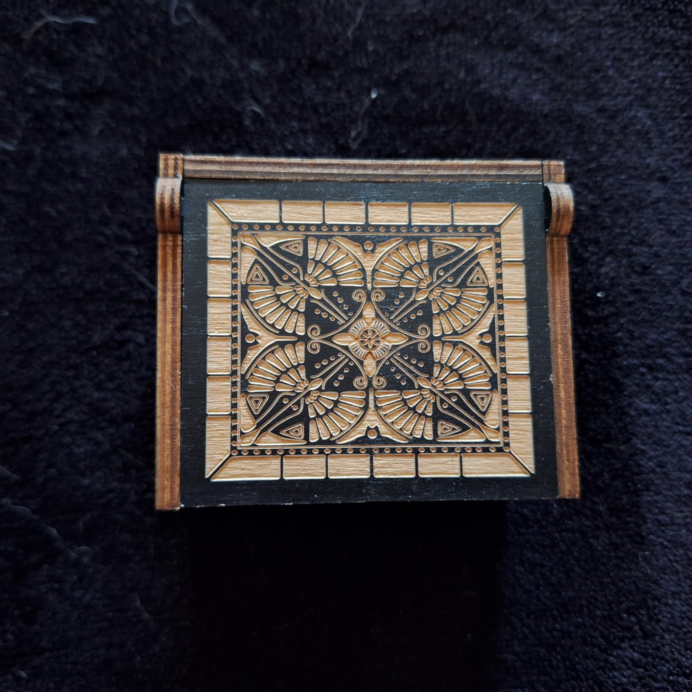 Black Vintage Laser Engraved Wooden Wind Up Music Box - HowlMoving Castle customer photo 1