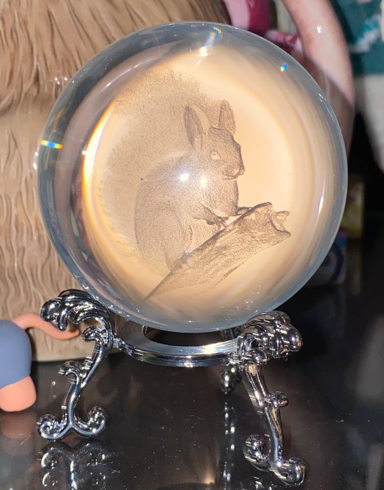 60mm 3D Tropical Elephant Crystal Ball Paperweight with Stand,Clear customer photo 1