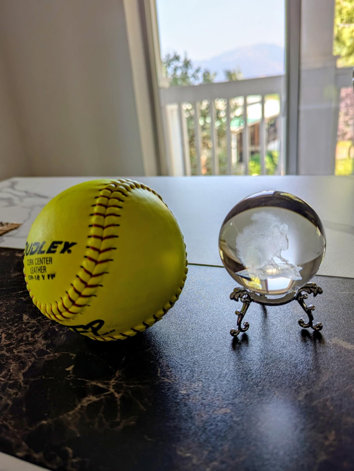 60mm 3D Tropical Elephant Crystal Ball Paperweight with Stand,Clear customer photo 2