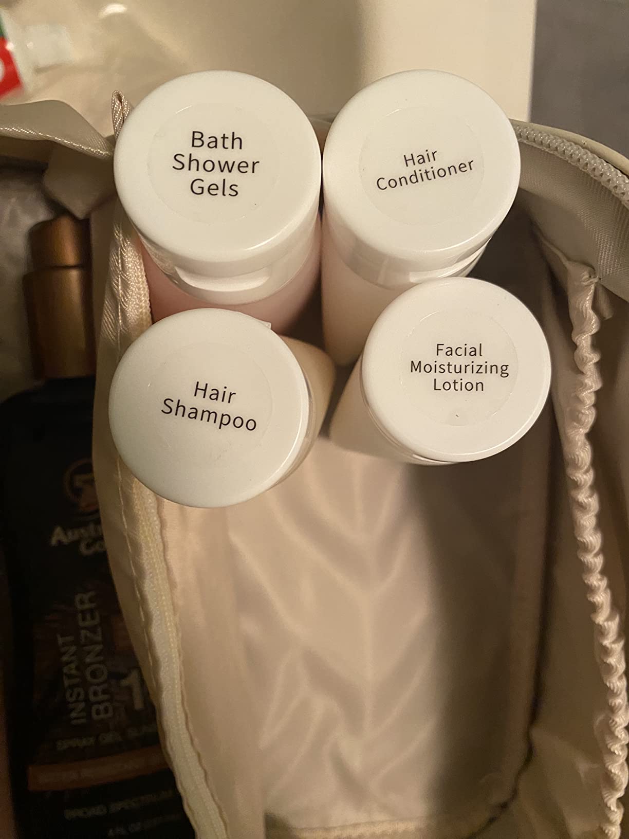 TSA Approved Travel Bottles Set for Toiletries Travel Size Containers Kit 4 Pack Portable Leak Proof Refillable Squeeze Cosmetic Airplane Essential Shampoo Hair Conditioner Body Lotion Bath Shower Gel customer photo 1