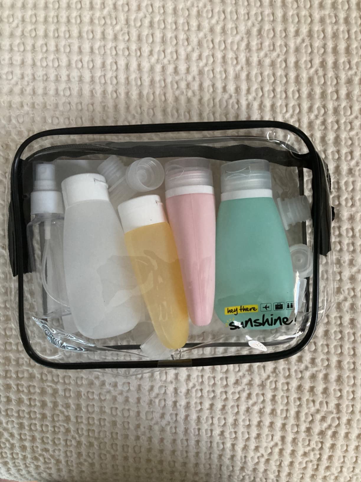 TSA Approved Travel Bottles Set for Toiletries Travel Size Containers Kit 4 Pack Portable Leak Proof Refillable Squeeze Cosmetic Airplane Essential Shampoo Hair Conditioner Body Lotion Bath Shower Gel customer photo 2