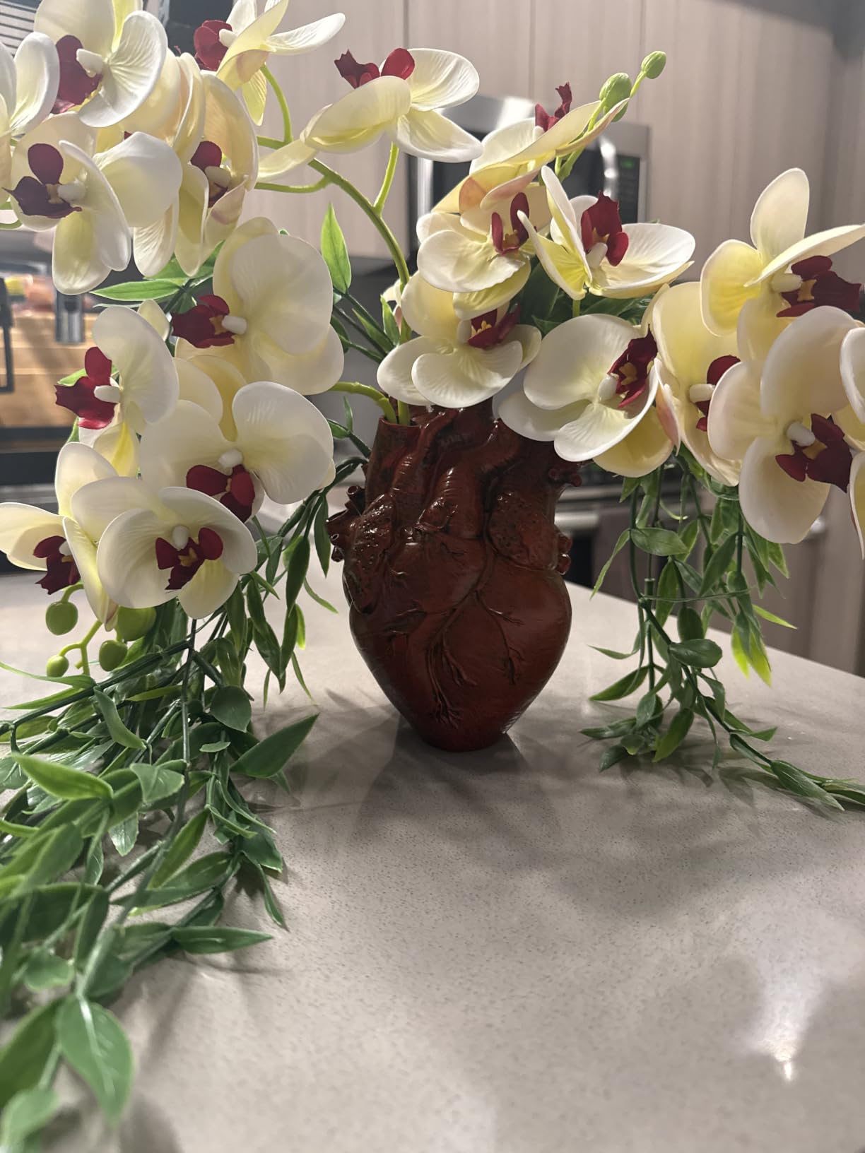 Human Heart Organ Shape Vase Creepy Halloween Home Desk Flowers Pot Decor, Medium Size 6.2