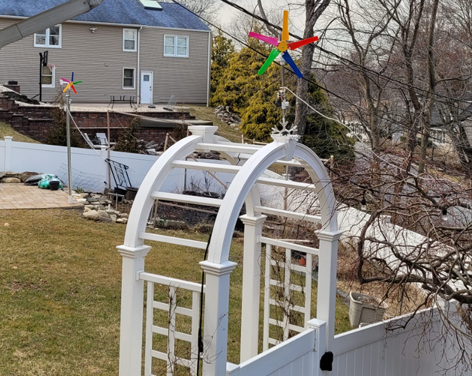 DIY Small Wind Turbine Generator Kit and Light Strip for Backyard Decoration Free Energy Generator Garden Decor 18 Inches Diameter customer photo 2