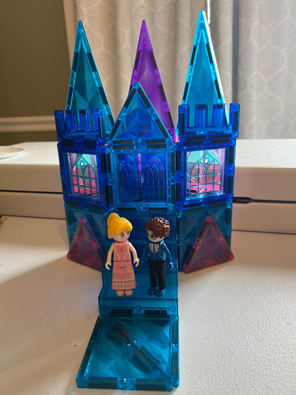 Diamond Magnetic Building Blocks for Kids - Princess Castle Magnetic Tiles Toys for 3-8 Year Old Girls & Boys - 3 4 5 6 Year Old Girl Birthday Xmas Gifts - STEM Educational Toys for Creative Play customer photo 1
