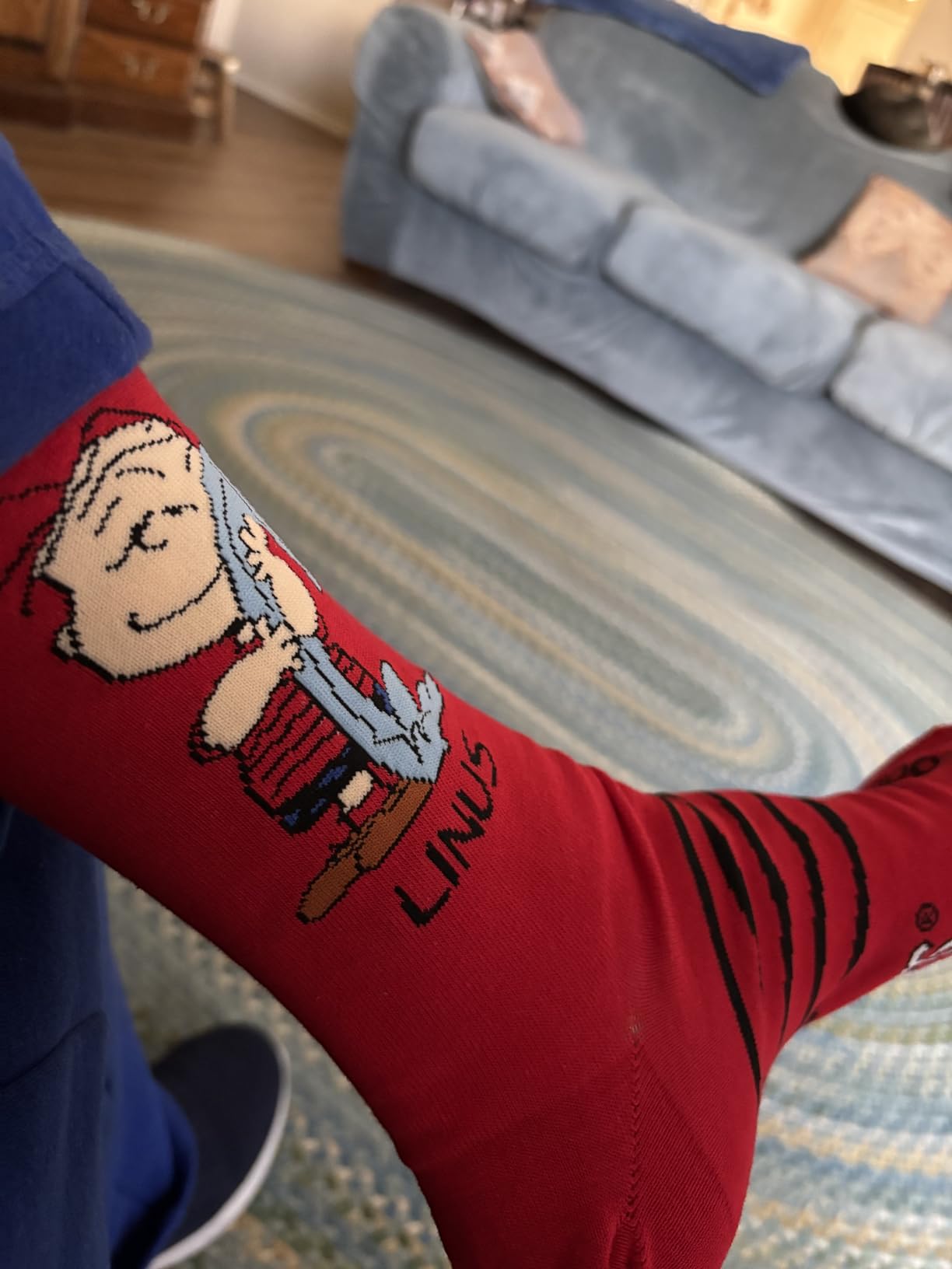 Odd Sox - Peanuts Snoopy Charlie Brown Novelty Funny Crew Socks, Size Large customer photo 1