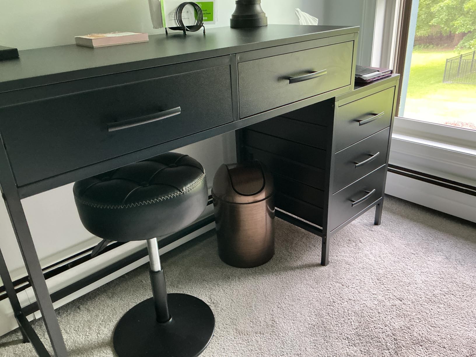 Tribesigns Computer Desk with 5 Drawers, Reversible Home Office Desks customer photo 2