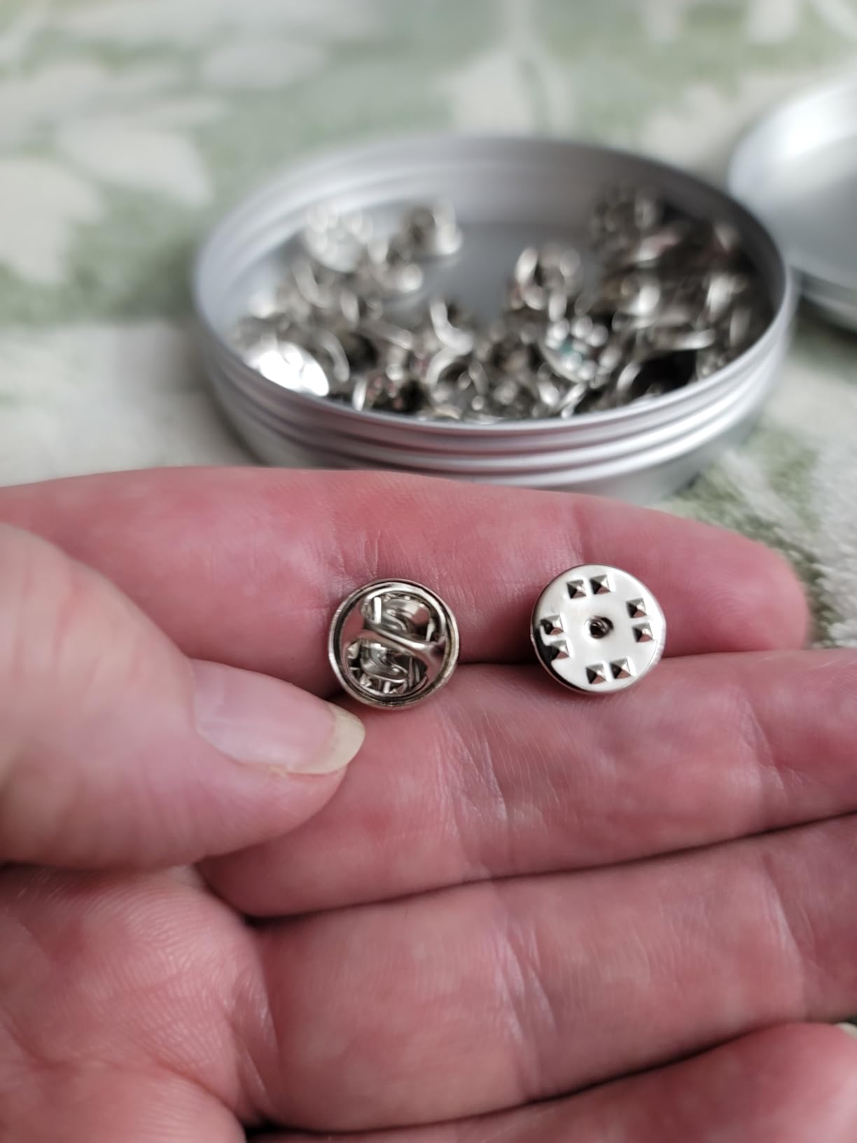50 Pairs Metal Pin and Locking Pin Back for DIY Lapel Enamel Making customer photo 1