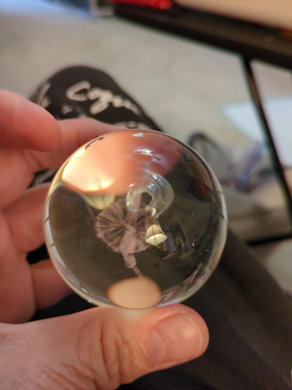 3D Laser Engraved Ballerina Dancing Crystal Ball Paperweight Gift For Women | 60mm(2.36inch), Elegant Ballet Dancer Girl Figurine Glass Sphere Decorarive Ball Home Art Decor customer photo 2