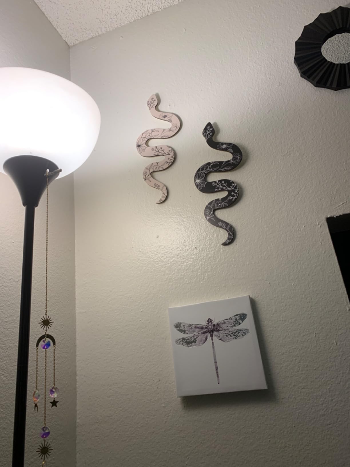 Gerrii Set of 2 Earthy Room Decor Wall Art Boho Witchy Wooden Snake Decor Natural Aesthetic Wall Hanging Boho Art customer photo 1