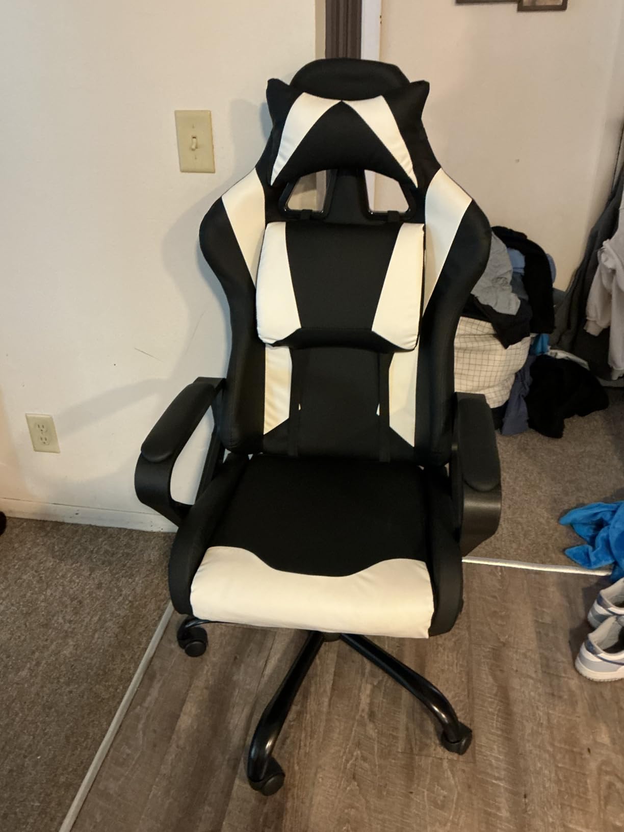 Gaming Chair, High-Back Ergonomic Home Office Chairs for Kids, White customer photo 2
