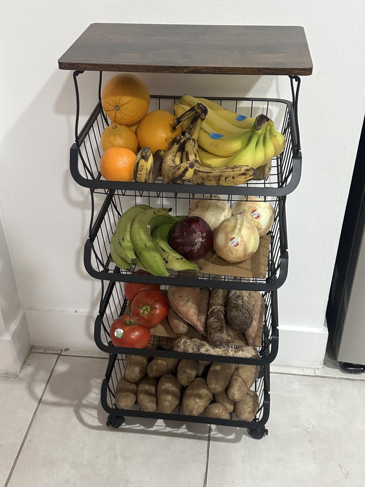 Gsiekare 5 Tier Fruit and Vegetable Basket for Kitchen with Wheels customer photo 2