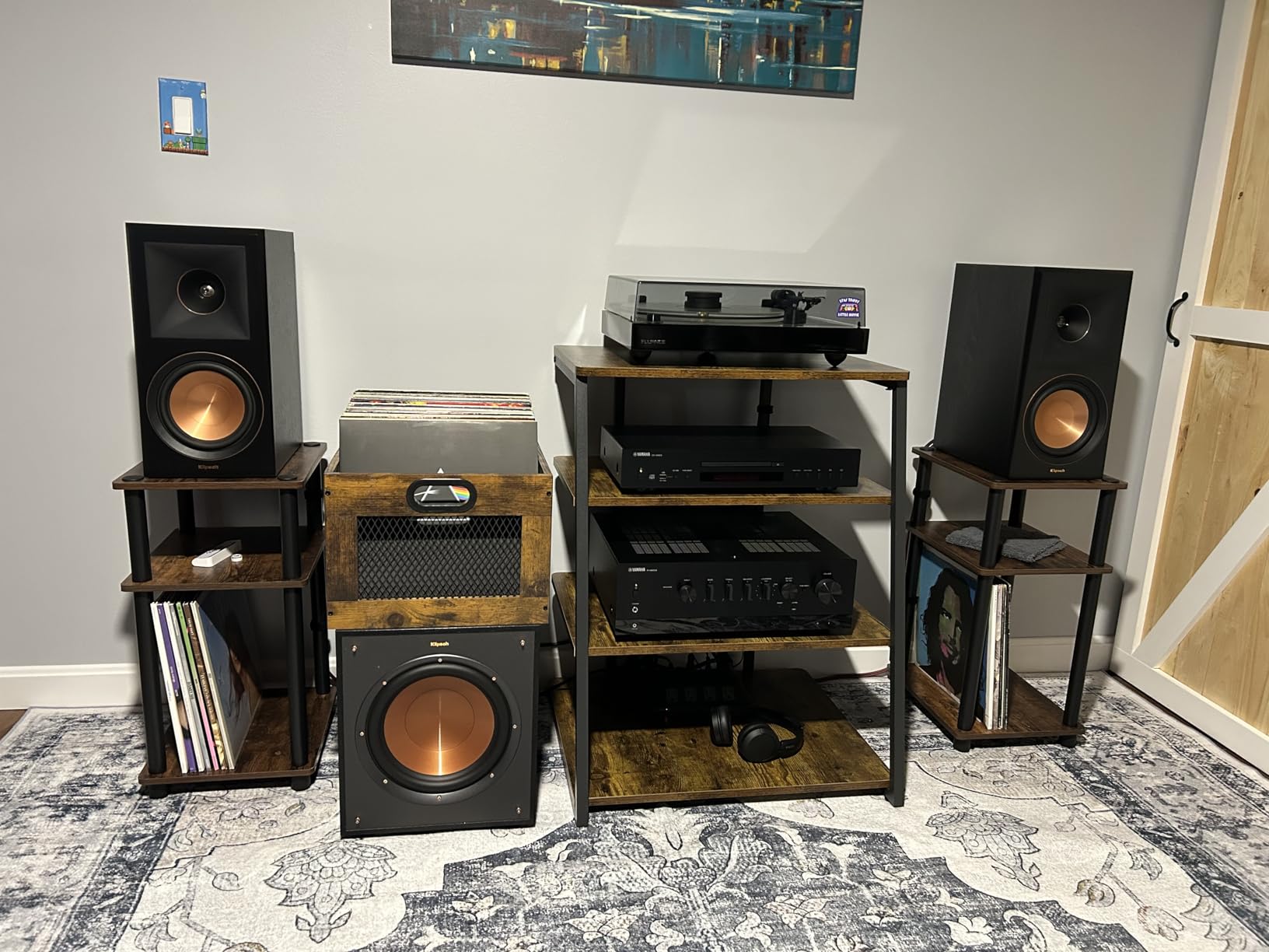 3IngSeagulls Vinyl Record Storage Crate Wooden Record Holder, Classic Cube Record Organizer Storage 100+ Records, Brown Color Vinyl Record Holder for Albums Super Easy to Assemble… customer photo 1