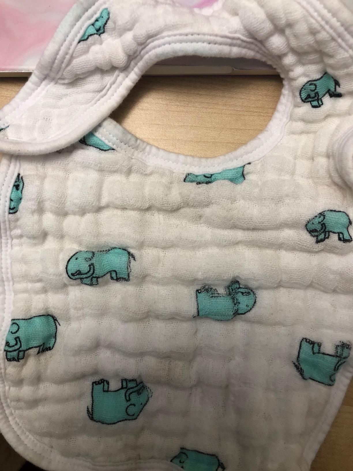aden + anais Essentials Baby Bibs Soft & Absorbent 100% Muslin Cotton Adjustable Snap Bibs Set for Boys and Girls, 3 Pack, Blushing Bunnies customer photo 2
