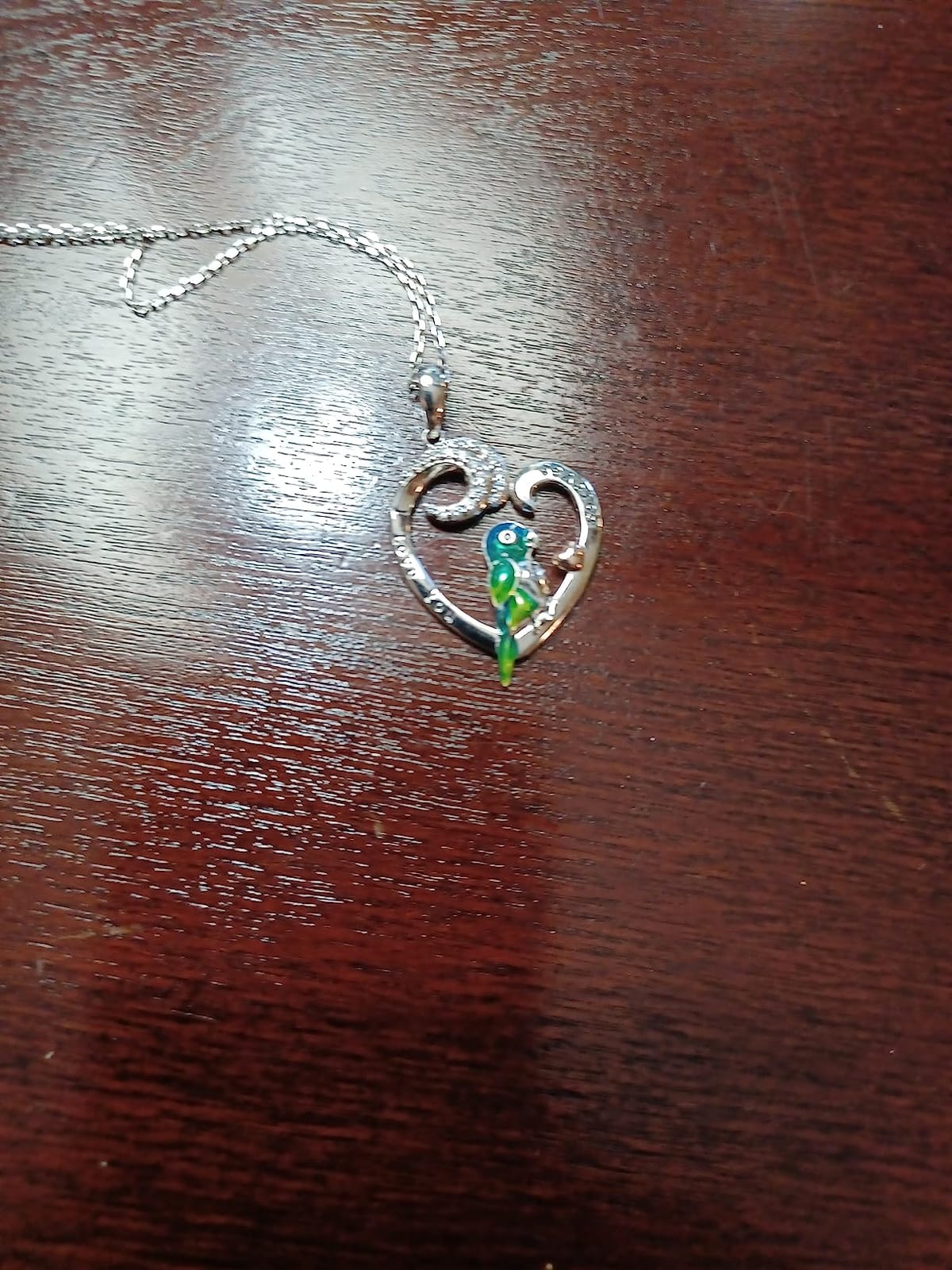 Parrot Necklaces for Women 925 Sterling Silver Cute Heart Parrot Pendant Necklaces with I Love You Forever Heart Robin Bird Animal Jewelry Gifts for Women customer photo 1