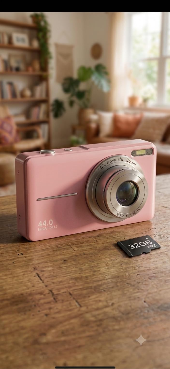 Digital Camera 1080P with 32G Card 16X Zoom Flash Portable for Kid, Black customer photo 1