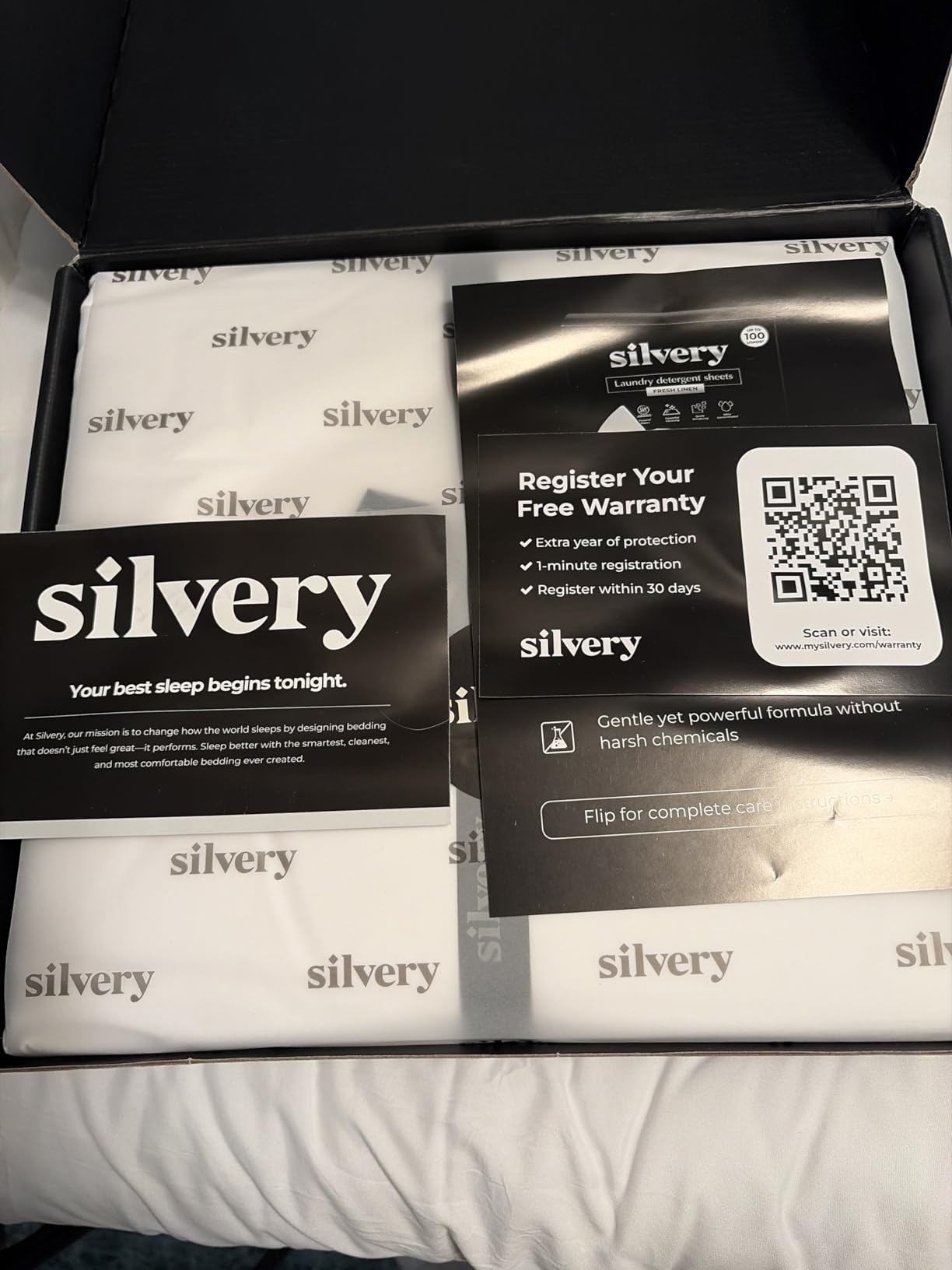 Silvery Silver Infused Bed Sheets Set - Ultra-Soft Temperature-Regulating Fabric with Self-Cleaning Technology™ that Stays Fresh 3X Longer for Hygienic Sleep (Cool Gray, Queen) customer photo 2