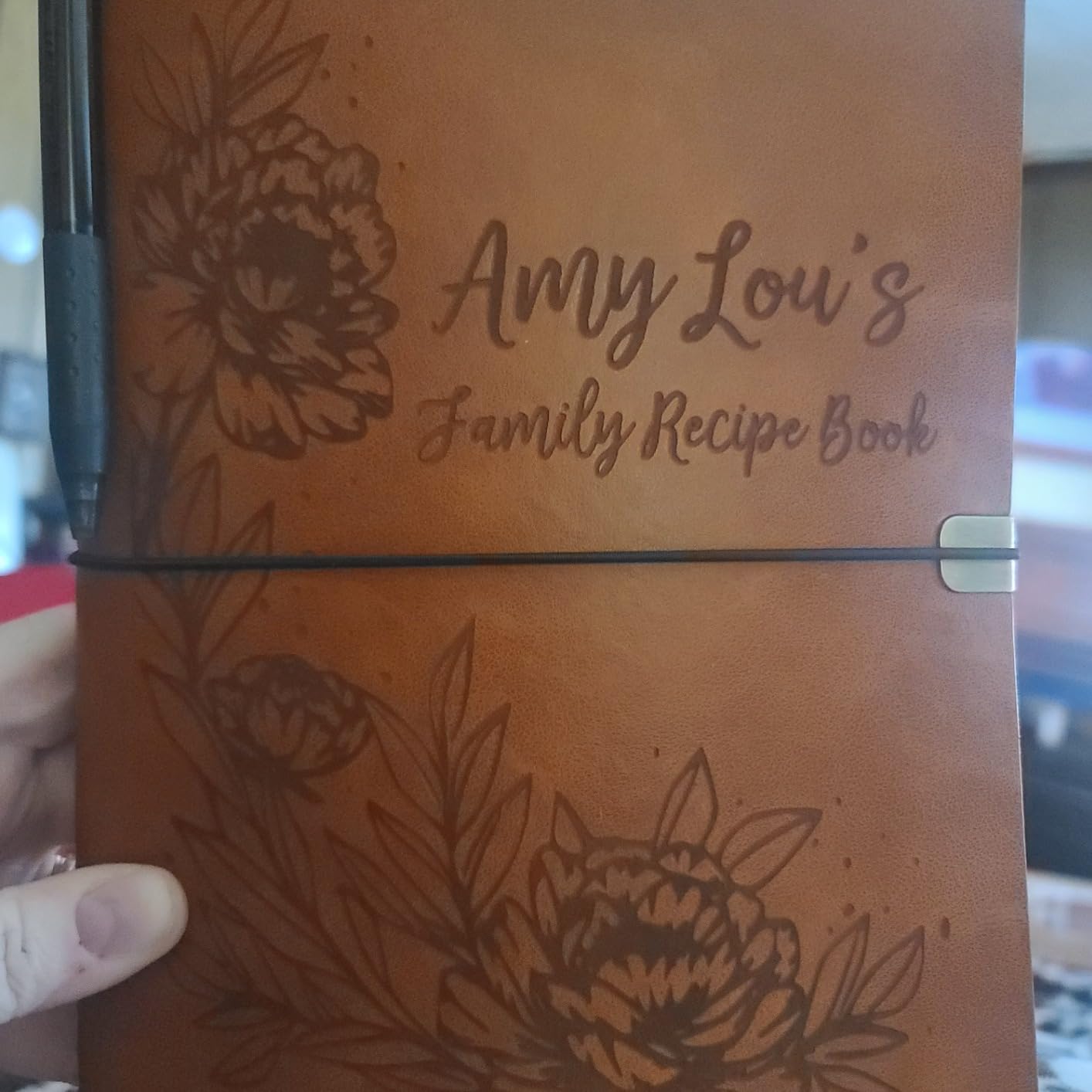 Personalized Recipe Book, 19 Custom Cover Designs, Customized Leather Family Cookbook Recipe Journal, Blank Recipe Book to Write in, Handcrafted Gift for Mom, Dad, Christmas, Birthday, Husband, Wife customer photo 2