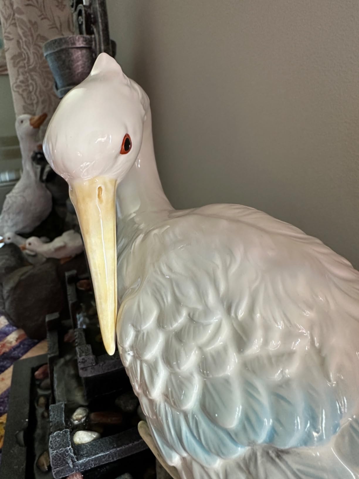 Fitz & Floyd Fitz and Floyd Newport Home Coastal Ceramic Egret Facing Backward Figurine, 14.25 inches White customer photo 1