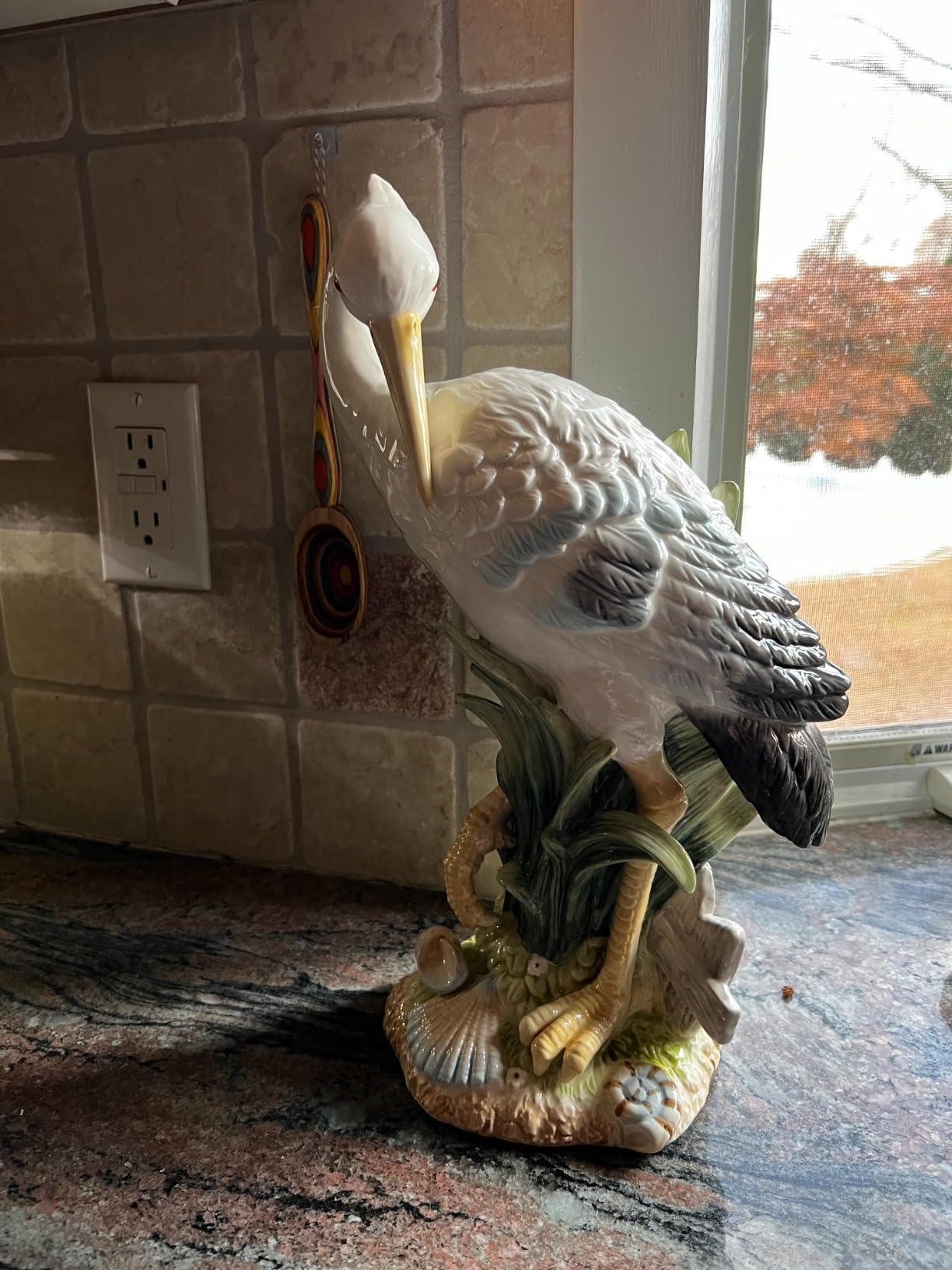 Fitz & Floyd Fitz and Floyd Newport Home Coastal Ceramic Egret Facing Backward Figurine, 14.25 inches White customer photo 2