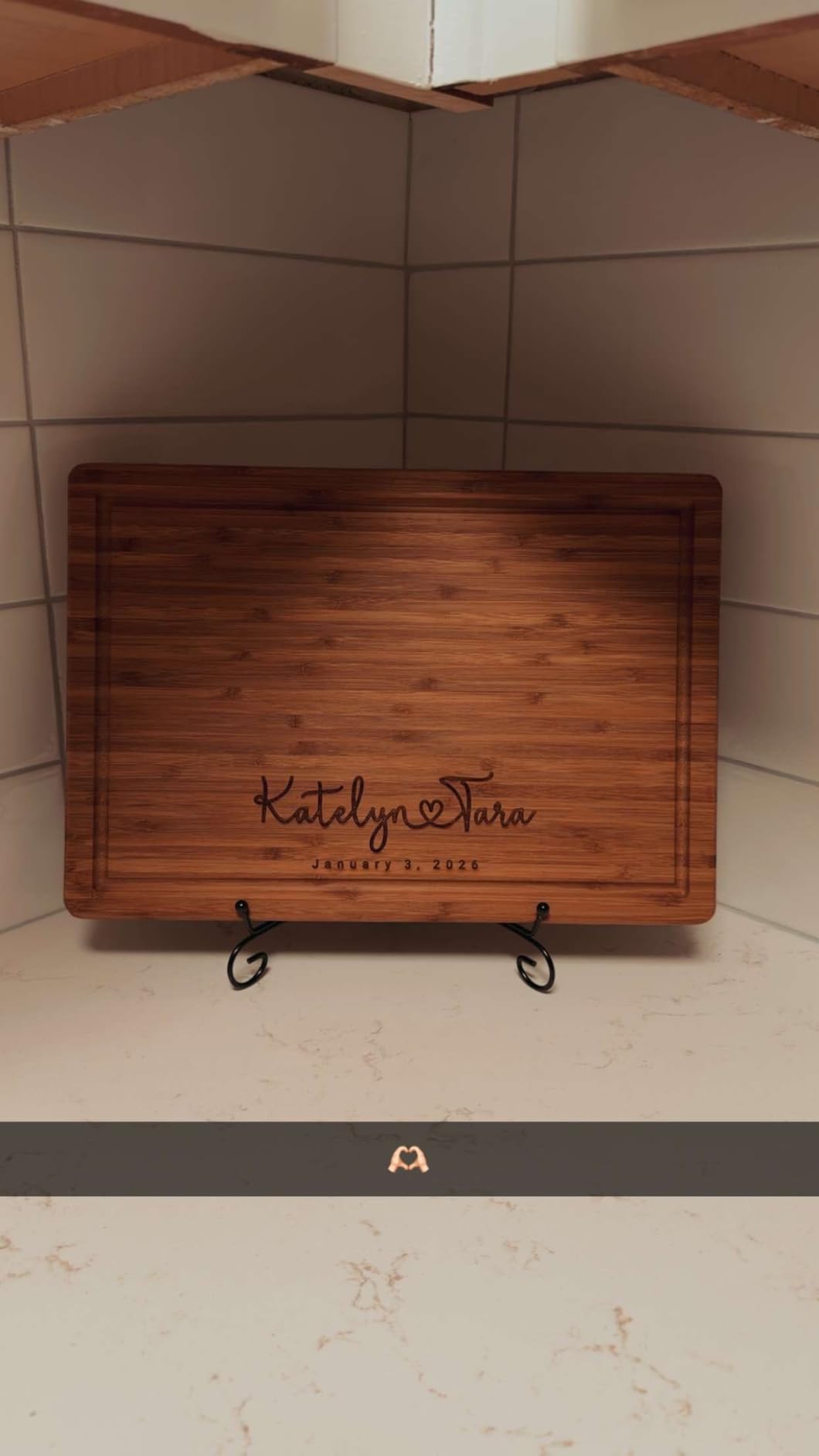 Personalized Wood Engraved Cutting Board - Valentines Day Gift for Her - Unique Present for Wedding, Anniversary, Housewarming, Birthday, Holiday, or Romantic Gift Idea for Friends, Family, Mom, Dad customer photo 1
