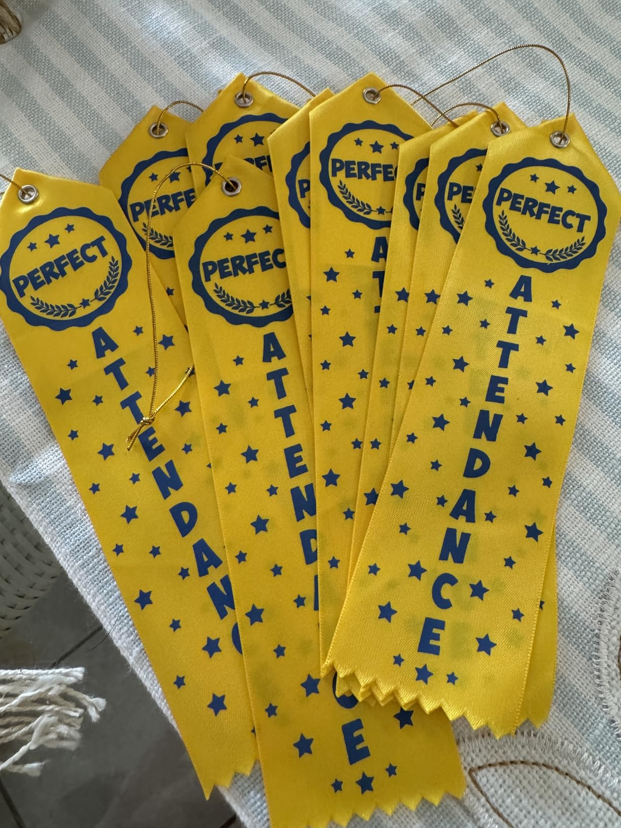 Taiyin 50 Pcs Award of Perfect Attendance Ribbons Prize with Event Card and Rope customer photo 1