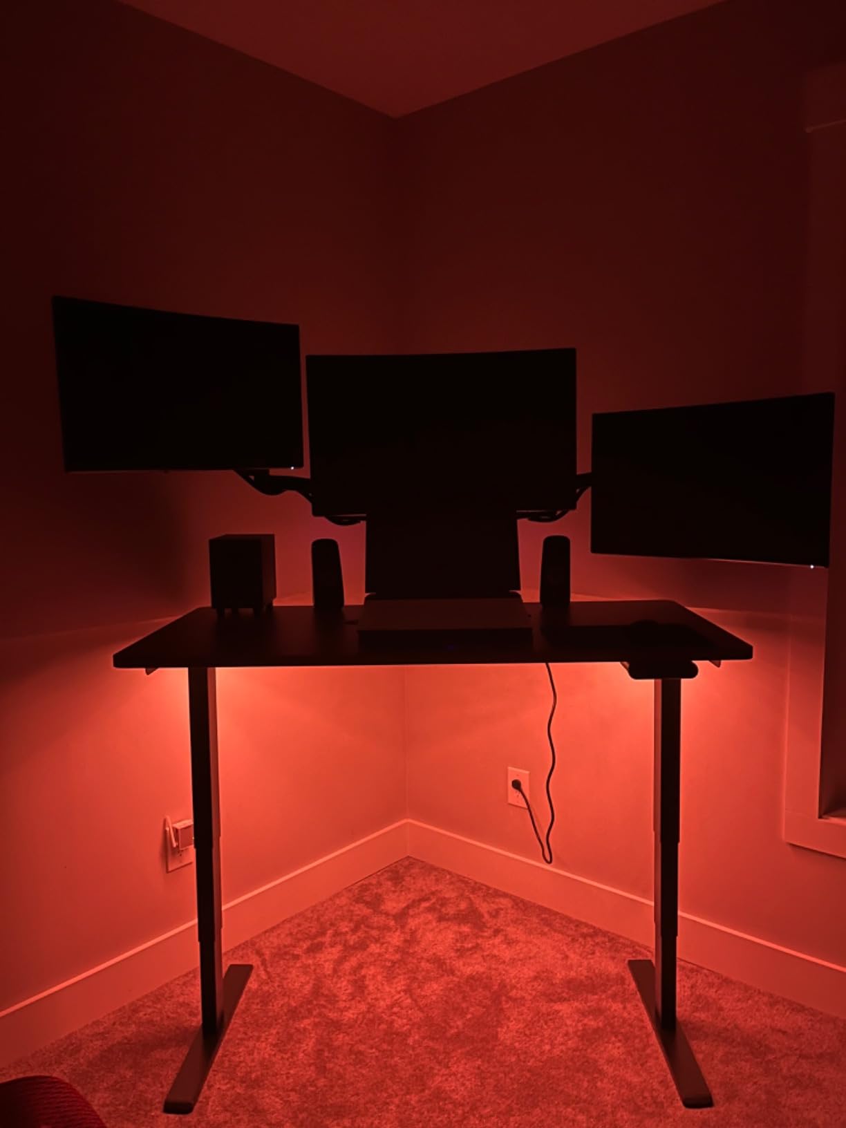 FLEXISPOT E6 3-Stage Dual Motor Electric Standing Desk 55 x 28 Sit Stand Up Desk, Holds 220 lbs, Adjustable Height w/Memory Presets, One-Piece Black Desktop & Black Frame, Ships in 2 Boxes customer photo 1