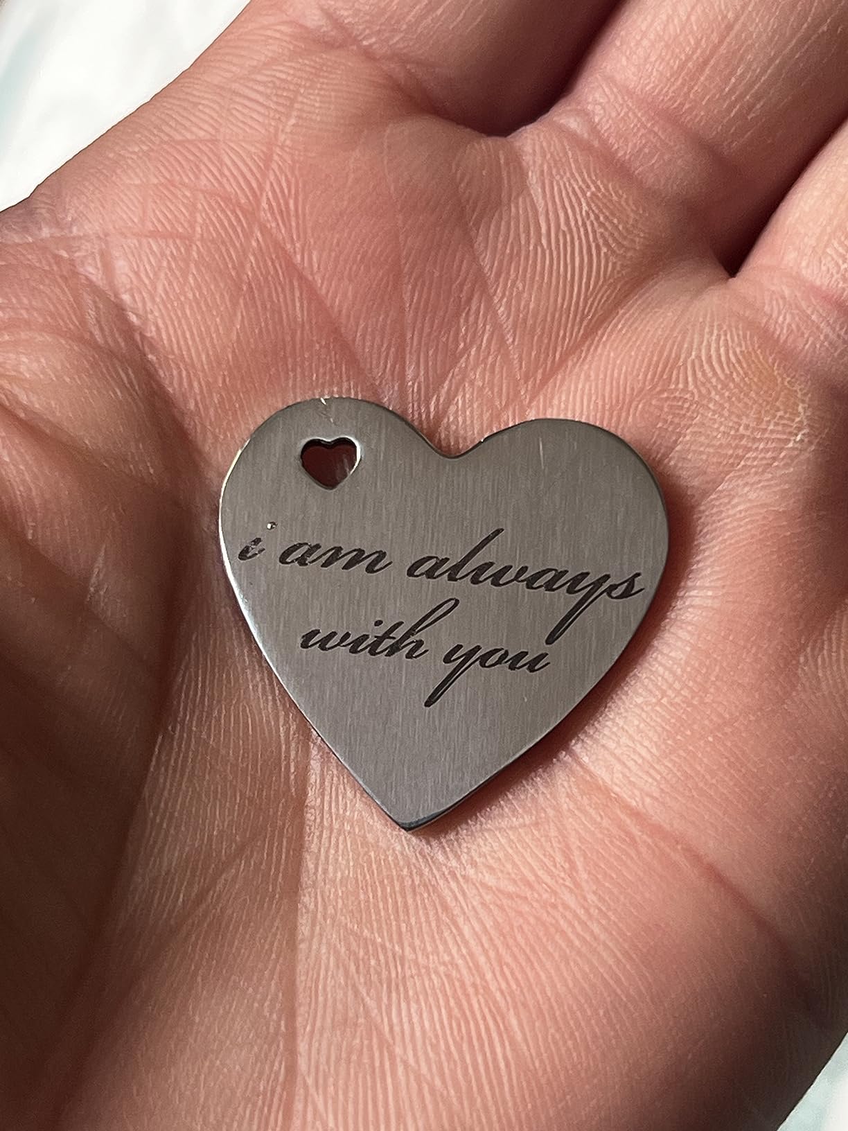 Qunrwe Pocket Hug Token, Long Distance Gifts Keepsake, Double Sided Inspirational Thinking of you Gift with Leather Keychain customer photo 2