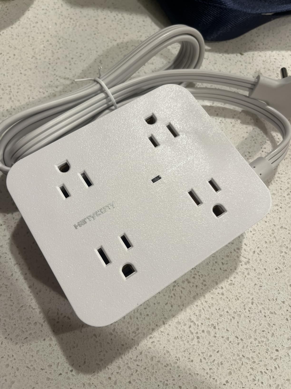 Surge Protector Power Strip, HANYCONY Extension Cord with Multiple Outlets, 5 Ft Ultra Thin Flat Plug 8 Outlets 4 USB Ports (2USB C), 1080J Outlet Extender for Home Office College Dorm customer photo 1