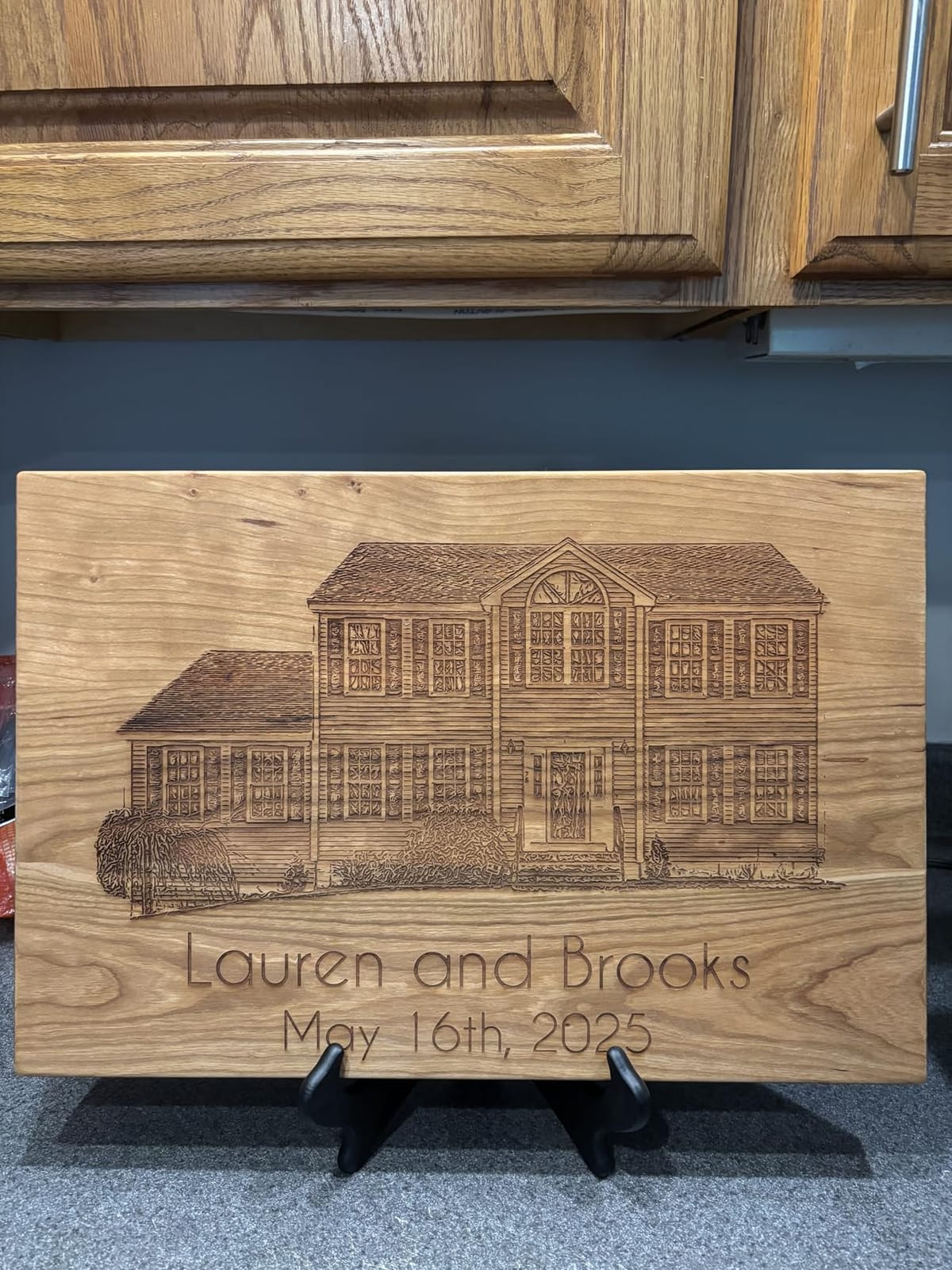 Personalized House Engraved Cutting Board, New Home Closing Gift customer photo 1