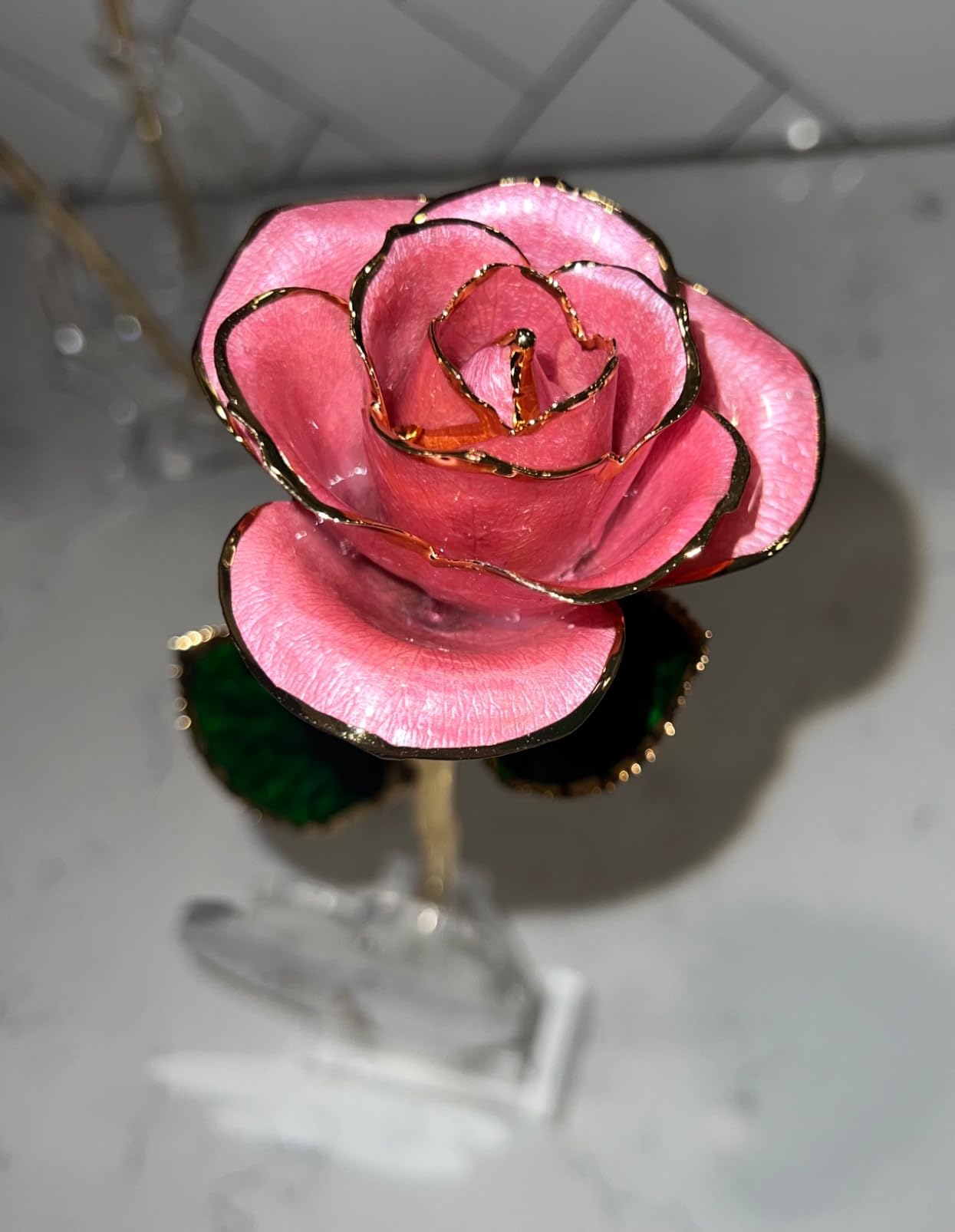 Sinvitron Gold Dipped Rose Real 24K Gold Rose, Hand Dipped One of a Kind Golden Roses, Romantic Gifts for Women on Valentines Day, Anniversary Mother’s Day (Golden) customer photo 1