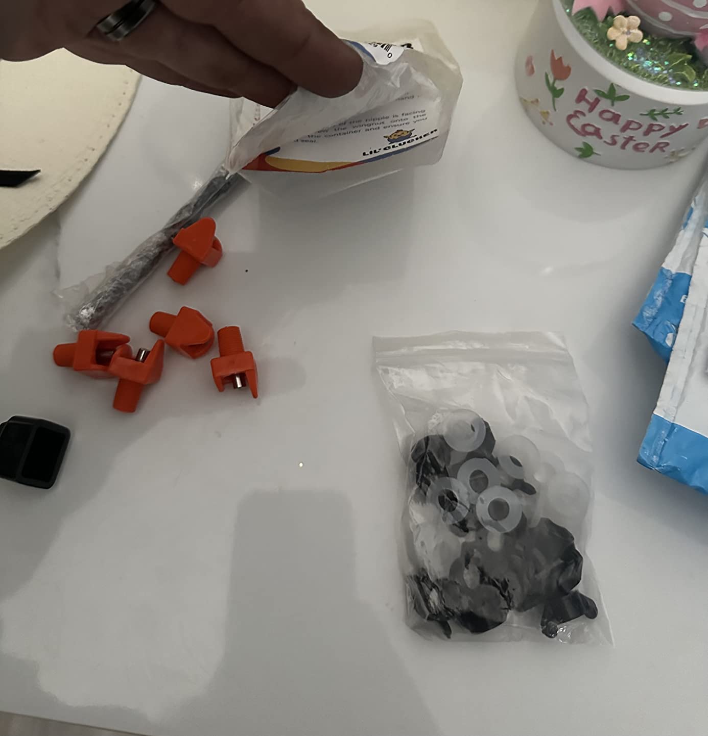 Lil'Clucker Horizontal Chicken Waterer Nipples, Pack of 15 Chicken Nipple Waterer with Drill Bits, Easy Install Automatic Chicken Waterer System, No Leak Chicken Water Feeder, Poultry Waterer - Orange customer photo 1