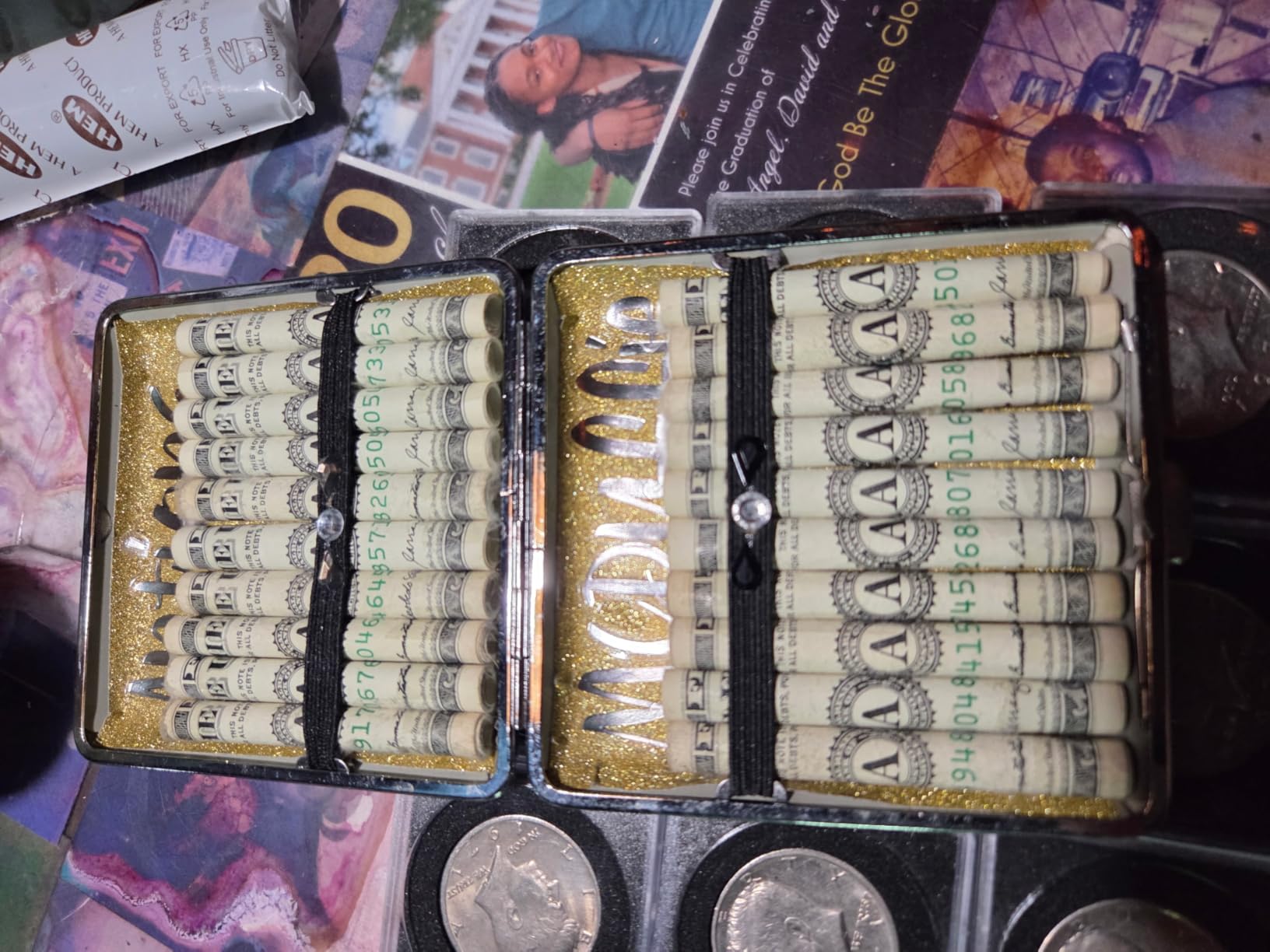 40 Pcs Adjustable Acrylic Coin Holder, Coin Collection Cases with Sponges, Coin Snap Holder, Silver Dollar Protection Cases for Collectors, Coin Dollar Collection Supplies(20mm-40mm) customer photo 2