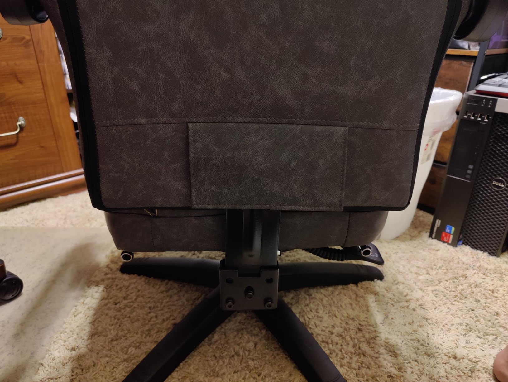 Dowinx Gaming Chair Breathable PU Leather Gamer Chair with Footrest Massage Lumbar Support, Big and Tall Ergonomic Reclining Computer Chair with Pocket Spring Cushion for Adults Teens (Brown) customer photo 2
