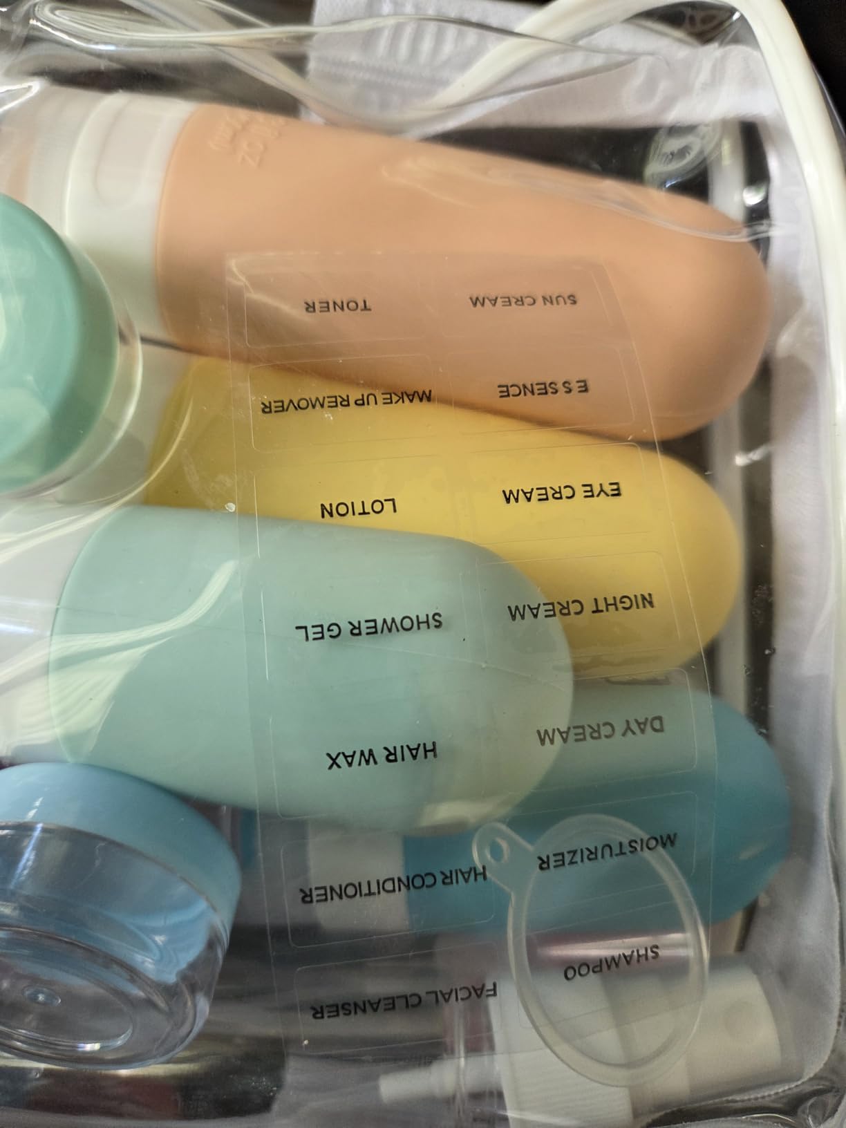 DEPOZA Travel Bottles Kit (16 Pack) - TSA Approved, Leak Proof Silicone Squeezable Containers for Toiletries. Complete Set with Jars, Sprayers & Bag (White) customer photo 1