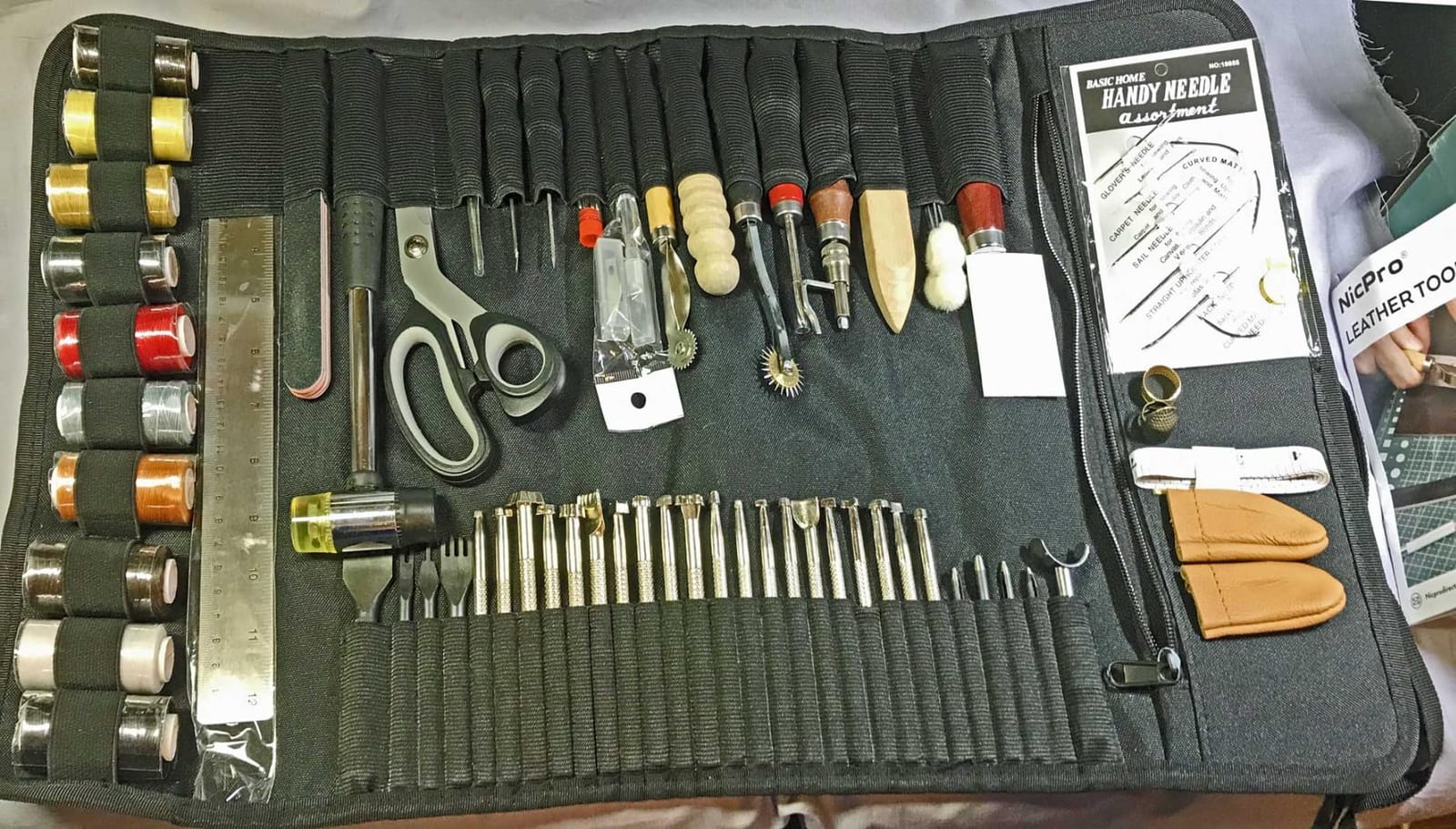 Nicpro 85PCS Leather Tooling Beginner Kit with Custom Storage Bag | Adults Leather Working Craft Tools, For Stamping Sewing Carving Cutting Punching, Leather Making customer photo 2