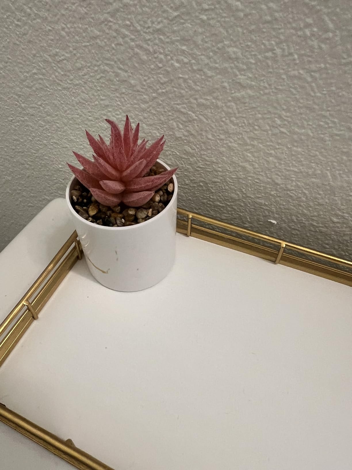 Der Rose 2 Pack Fake Plants Pink Room Decor for Office Desk Accessories customer photo 2