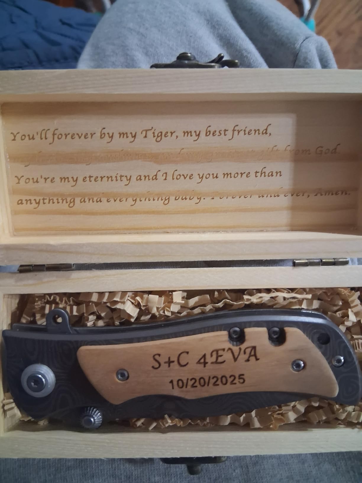 XJF Engraved Pocket Knife Gift for Father of The Bride, Wedding Gift for Father of The Bride from Groom, Dad Wedding present from Daughter customer photo 1