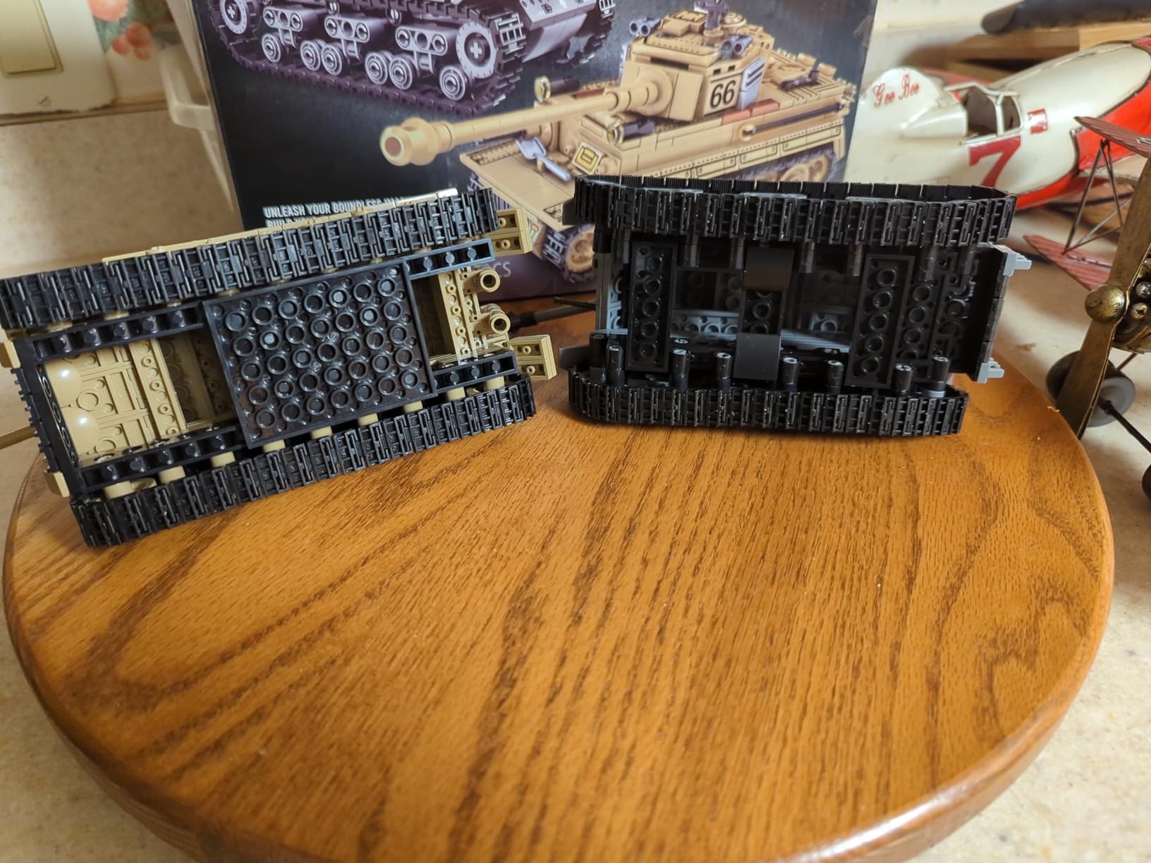 MISTBUY WW2 Army Tank Toys Building Kit, Create a German Tiger & an American M4 Sherman Models with 1184 Blocks, Great Military Toy Gifts for Boys, Kids Age 8-14 customer photo 2