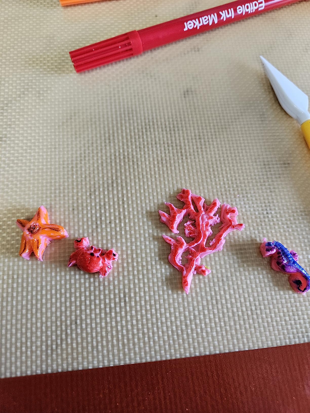 MEMOVAN Mermaid Theme Cake Fondant Mold 3pcs Seahorse Seashell Starfish Mermaid Tail Under the Sea Silicone Baking Mold for Chocolate Candy Cake Decoration Polymer Clay Gum Paste Craft customer photo 1