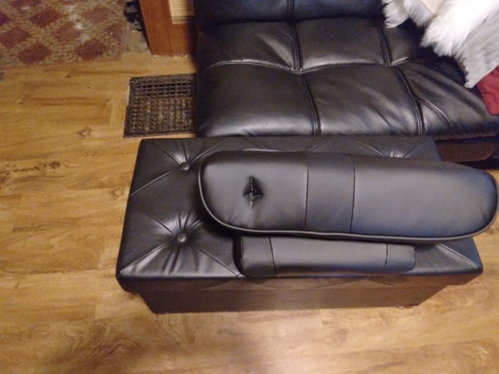 LVUYOYO Reclining Gaming Chair, Gaming Chair with Footrest and Massage, High Back PU Leather Gaming Recliner w/Adjustable Height, Swivel Game Chair with Lumbar Support, Cup Holder, Headrest customer photo 1
