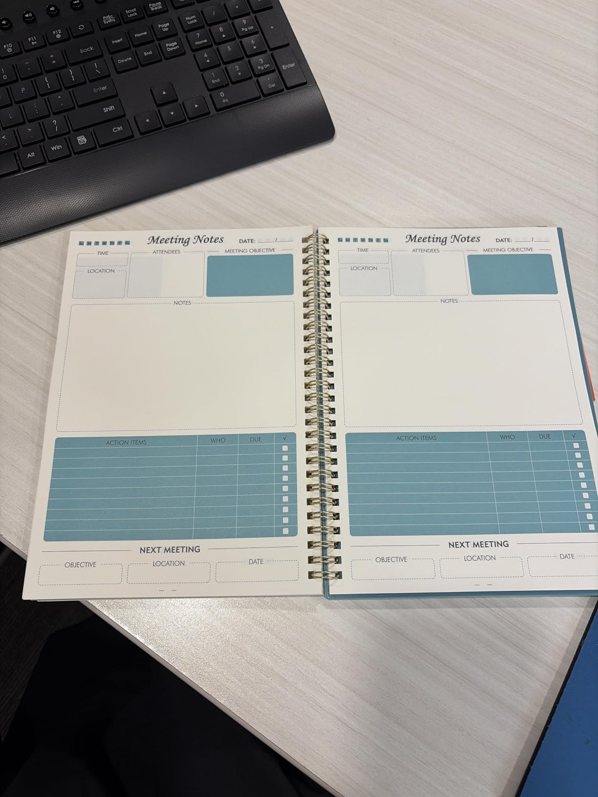 Meeting Notebook for Work, Meeting Planner, 6.9