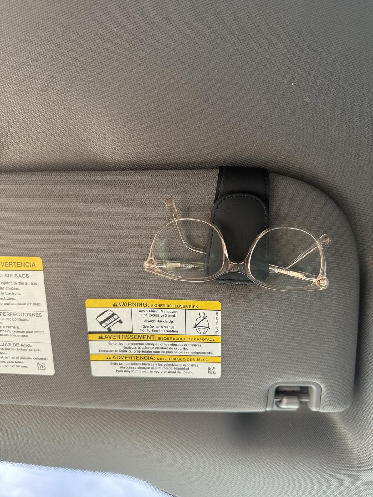 Magnetic Leather Sunglass Holder for Car, Eyeglasses Clip for Visor(Black) customer photo 1
