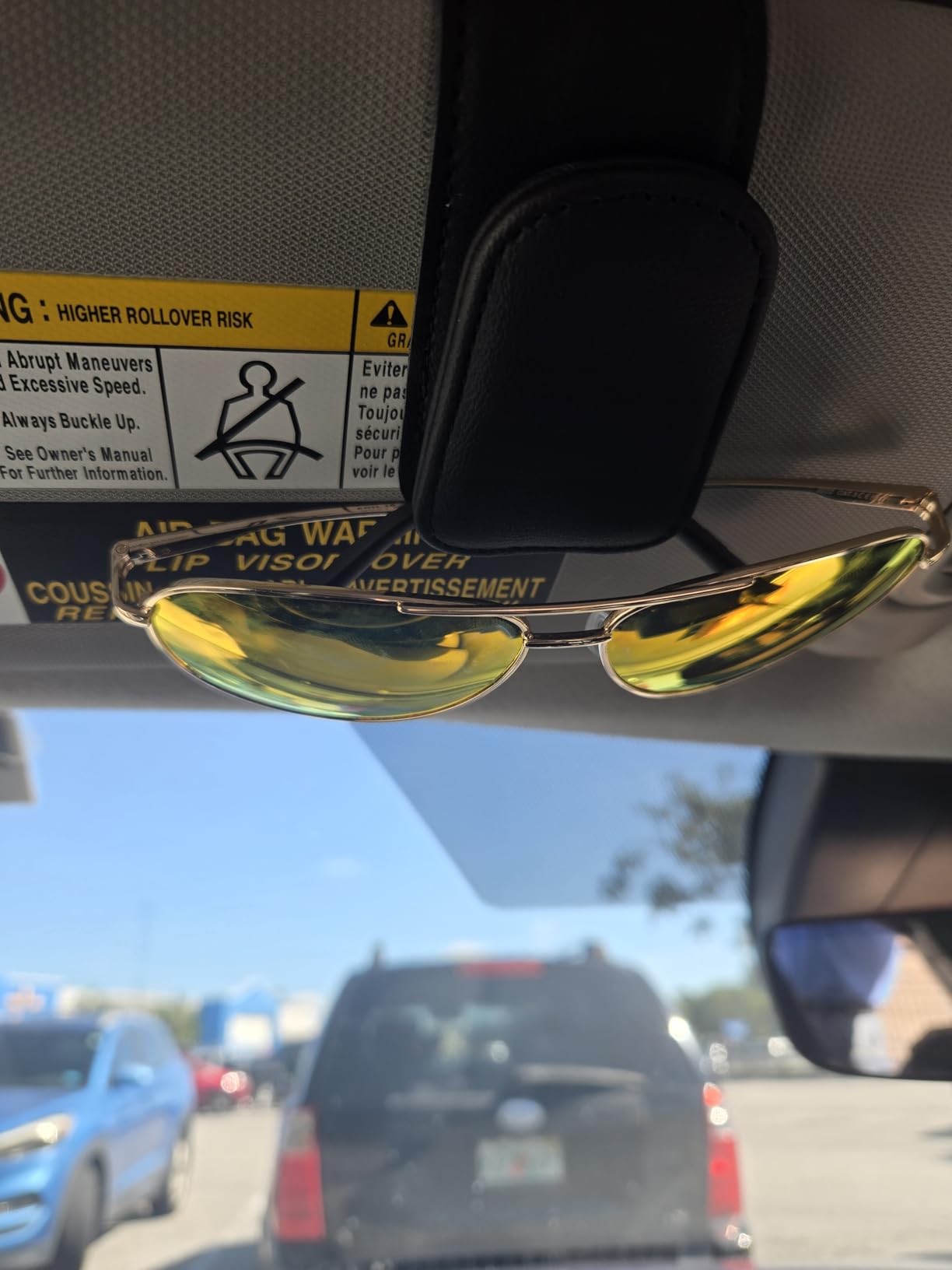 Magnetic Leather Sunglass Holder for Car, Eyeglasses Clip for Visor(Black) customer photo 2