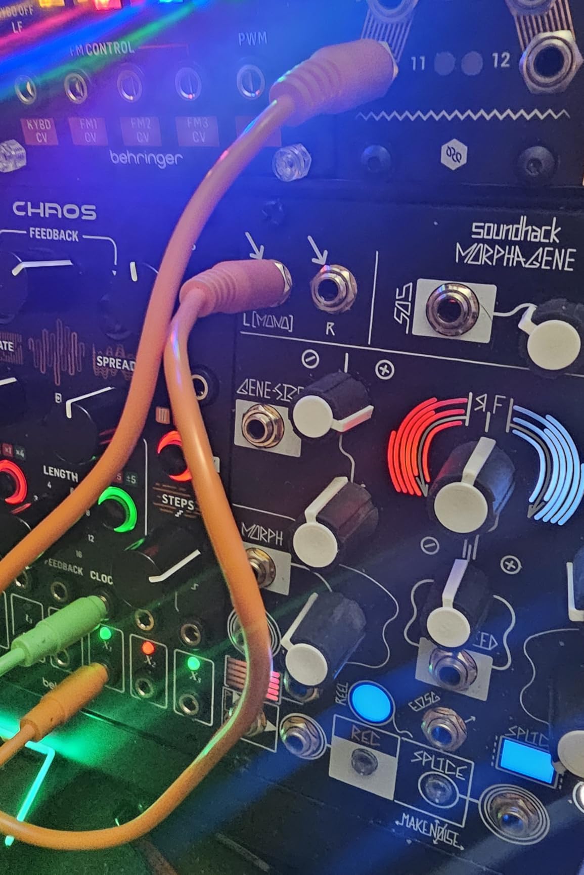 (5 Color Pack of 3.5mm Mono TS Modular Synth Patch Cables Compatible with Many Modular and Semi-Modular Synthesizers customer photo 1