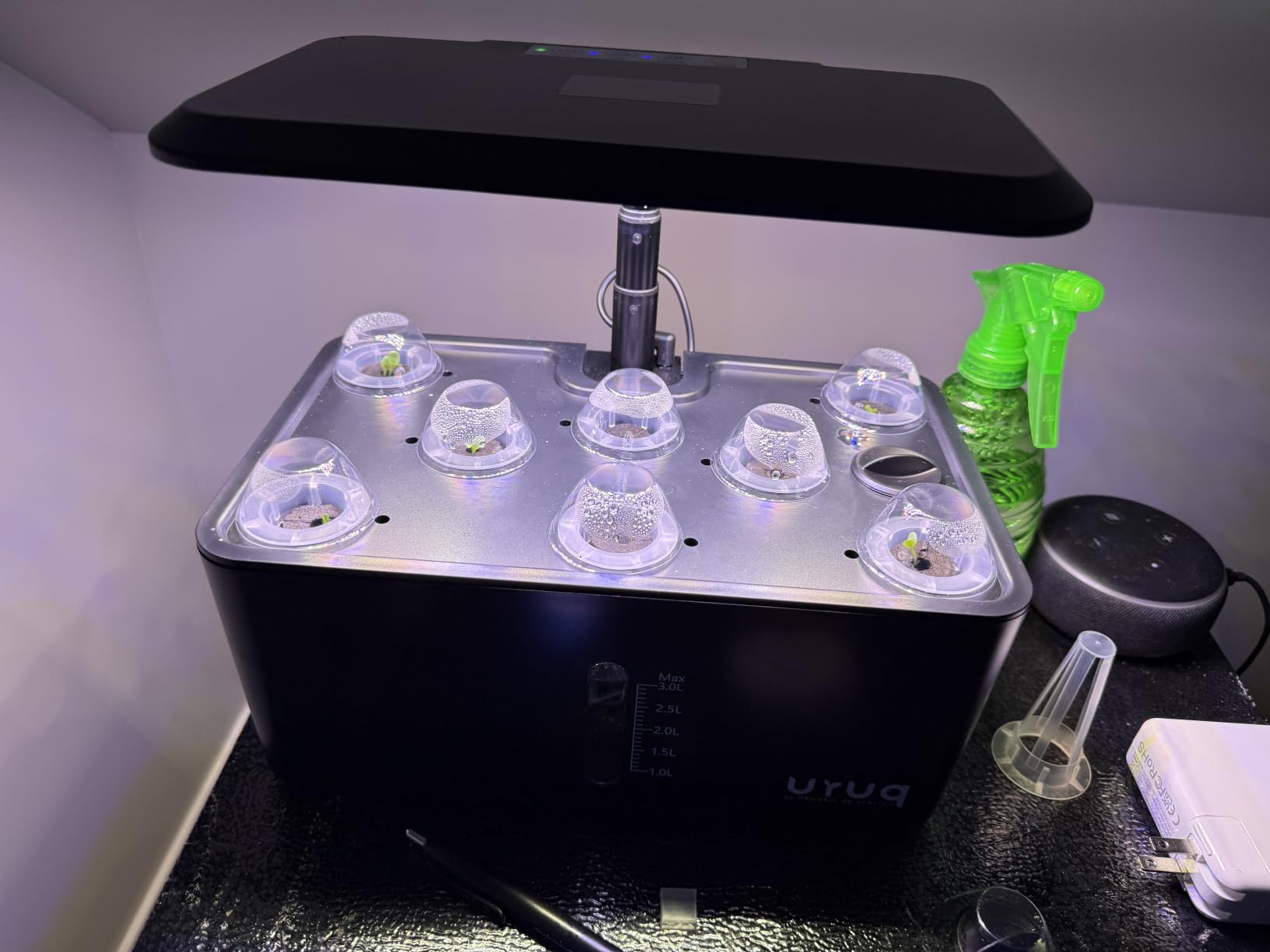 URUQ 8 Pods Hydroponics Growing System with LED Grow Light - White customer photo 1