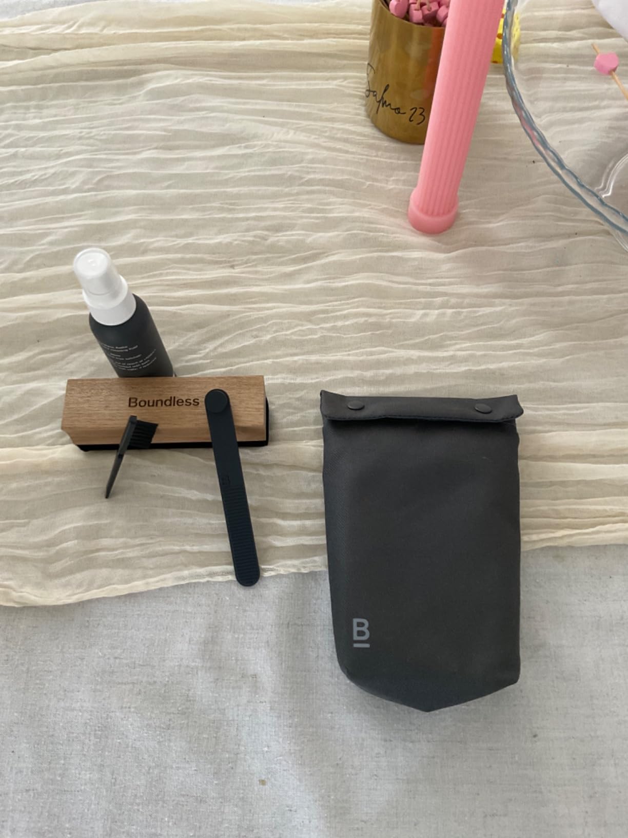 Boundless Audio Vinyl Record Cleaning Kit - 5-in-1 Brushes, Solution & Bag | Velvet Record Brush, 2oz Record Cleaning Solution, Stylus Cleaner, Nylon Brush & Storage Bag - For Regular Cleaning/Care customer photo 1