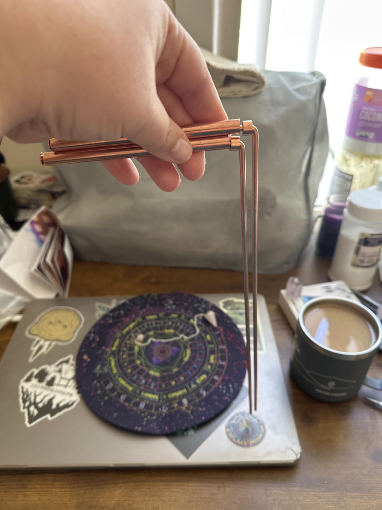 Spirit Hunter Copper Dowsing Rod Kit, 2PCS Rods with Bag,Pendulum and Mat. customer photo 1